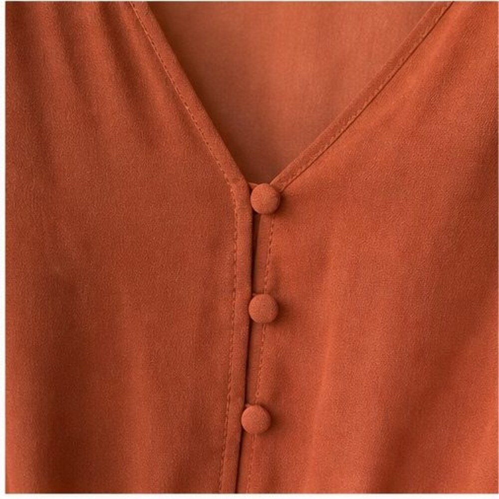 Rust Peplum Top - Picture 4 of 6